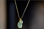 Banded Two Stone Necklace in Aquamarine