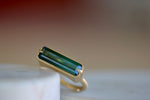Eagle Claw Bar Ring in Green Indicolite Tourmaline