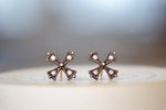 Oxidized Silver Cross Stud Earrings