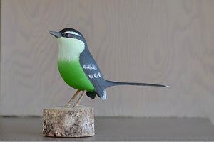 Handmade wood wooden birds from Brazil Papo Formiga Verde
