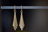 Carla Caruso Five Fringe Drop earrings in 14k yellow satin matte gold. Everyday Elegance.
