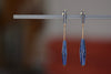 Lapis and Kyanite on Stick and Strand Earrings by Kathleen Whitaker are One of a kind kyanite stones with natural inclusions that are drilled and prism shaped and attached to Kathleen Whitaker's signature stick and strand with post closure. Stone collection.