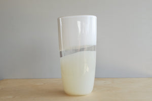Lattimo White & Ivory Flat Cylinder Vase Small