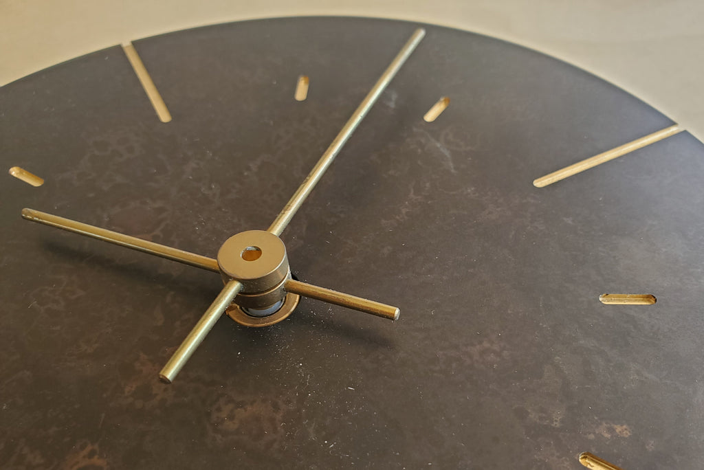 Japanese Cast Brass Clock "Orb" Patina Finish made in Toyama.