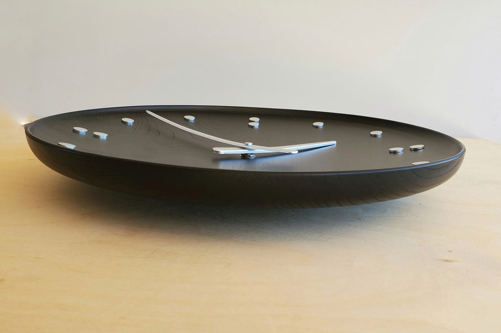 Finn Juhl Stained Ash Wall Clock designed in 1950.