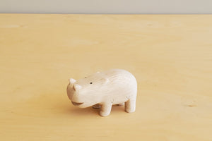 T-lab wooden animals are handmade in Bali from albizia wood, a lightweight fast-growing wood from the South Pacific. A natural wood hippo.