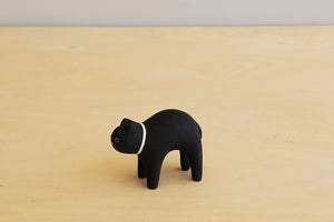 
            
                Load image into Gallery viewer, T-lab wooden animals are handmade in Bali from albizia wood, a lightweight fast-growing wood from the South Pacific. A black cat.
            
        
