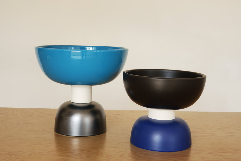 
            
                Load image into Gallery viewer, Sottsass Alzata in Black and Blue from Bitossi.
            
        