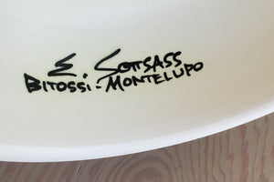 
            
                Load image into Gallery viewer, Signature on Sottsass Alzata in Black and White from Bitossi.
            
        