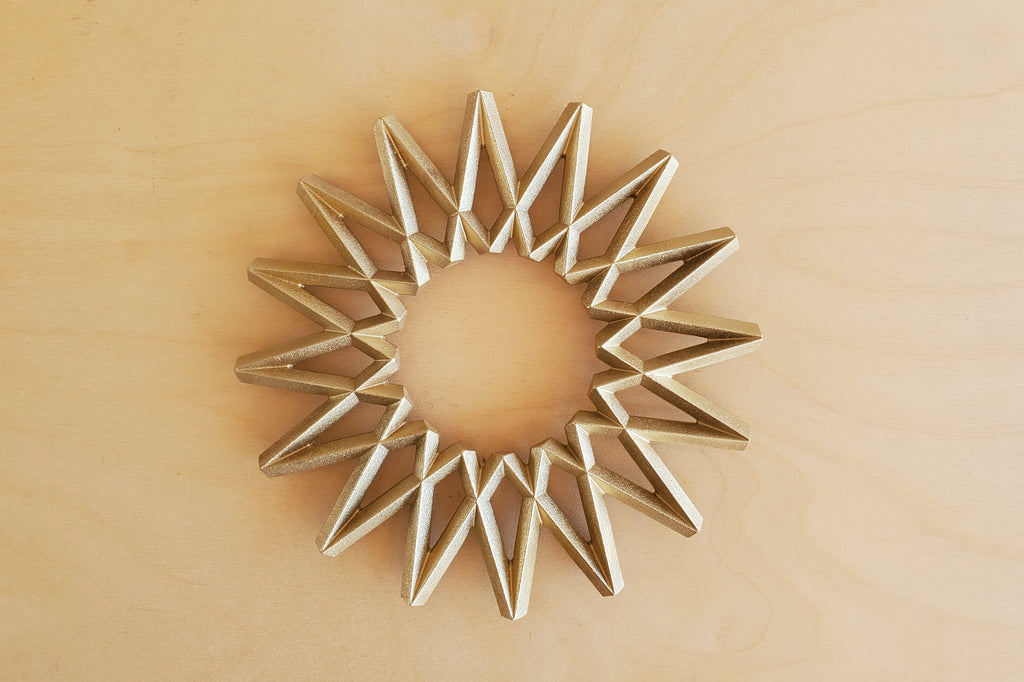 Japanese Brass "Galaxy" Trivet made in Toyama.