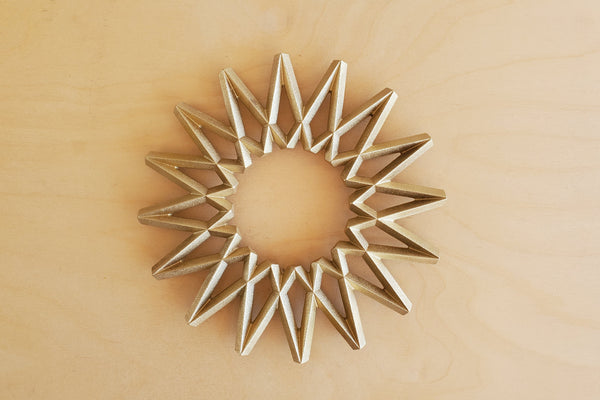 Japanese Brass "Galaxy" Trivet made in Toyama.