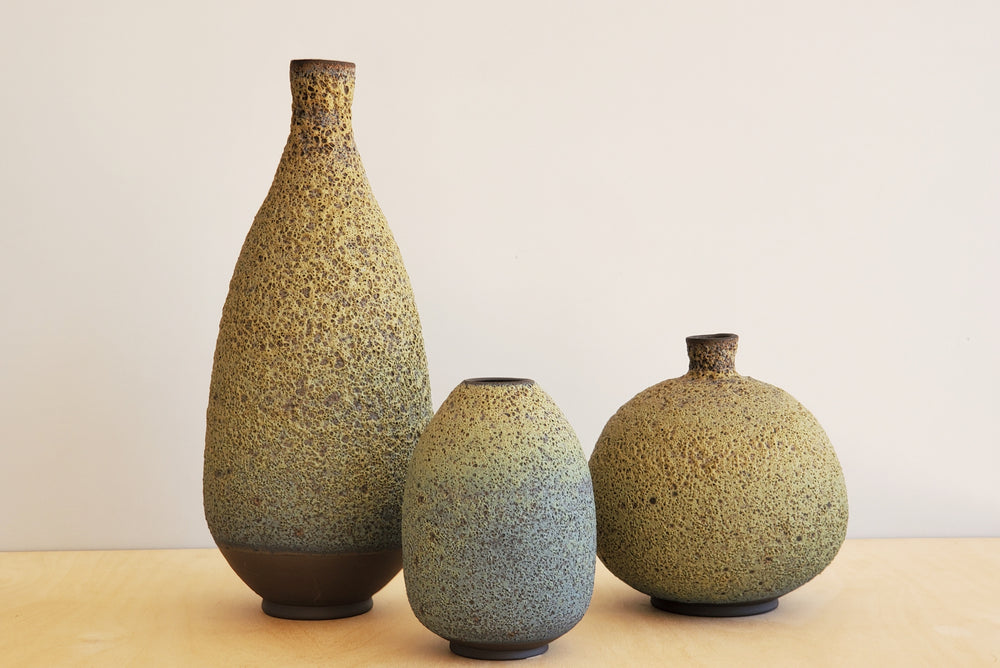 Heather Rosenman Vases with Volcanic Glaze