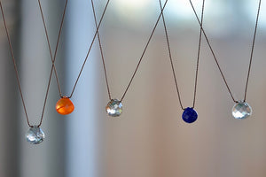 
            
                Load image into Gallery viewer, Five Faceted Zen Gem Necklaces from the back.  Designed by Margaret Solow. Handmade in Los Angeles.
            
        