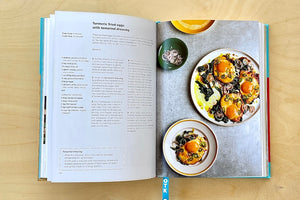 
            
                Load image into Gallery viewer, Turmeric Fried Eggs from Extra Good Things from Ottolenghi Test Kitchen Voume 2 cookbook by Yotal Ottolenghi and Noor Murad cookbook. 
            
        