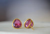 Pippa Small Classic Stud studs earrings in Pink Tourmaline and 18k yellow gold.