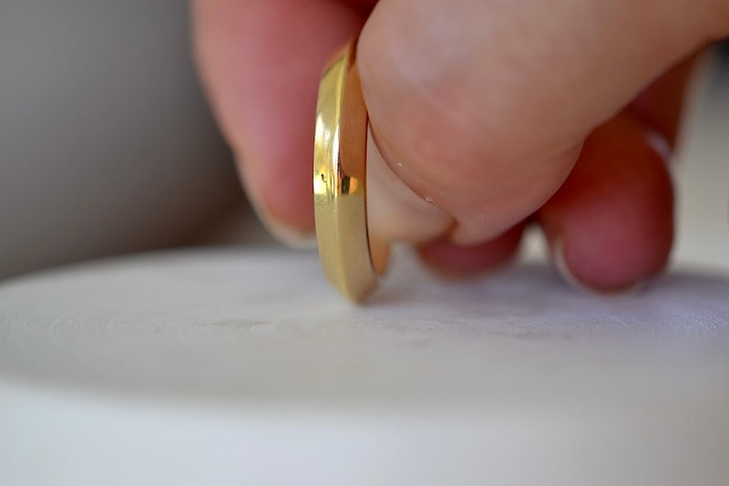 Basic Double Row Knife Edge wedding band ring by Lizzie Mandler for man.