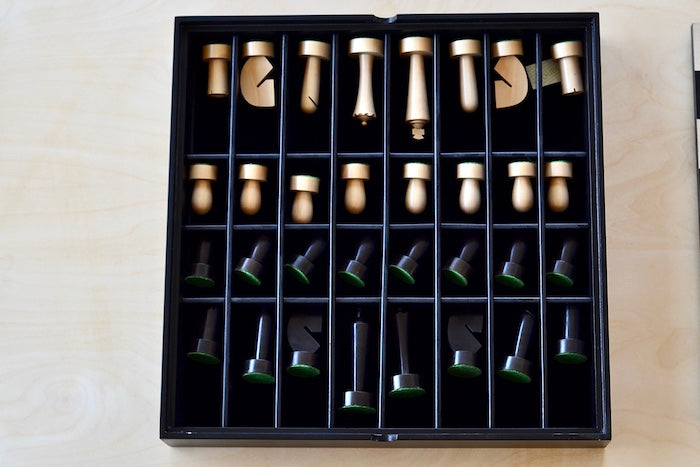 New Berliner Chess Set open with all pieces in the box.