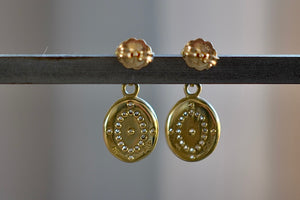 
            
                Load image into Gallery viewer, Back view of Day Dream Drop Earrings in Diamond with intricate pattern by Adel Chefridi.
            
        