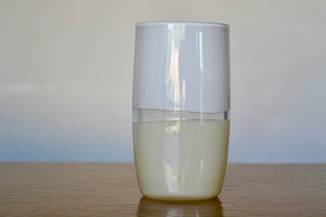 
            
                Load image into Gallery viewer, Lattimo White &amp;amp; and Ivory Flat Cylinder small Vase in shade.
            
        