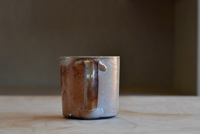 Handle of Wood Fired Mug "4" by Lindsey Oesterritter.