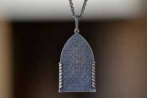View from back of Cathedral Door Locket by Arman Sarkyssian.