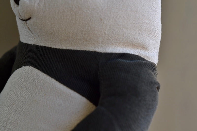 Danish Medium brown, black and white panda bear by Maileg Safari Friends collection in 100% cotton and plush toy.