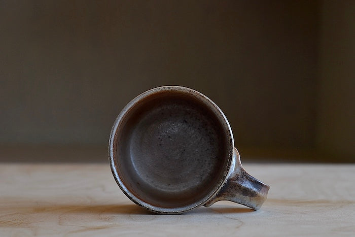 
            
                Load image into Gallery viewer, Inside of Wood Fired Mug &amp;quot;C&amp;quot; by Lindsey Oesterritter.
            
        