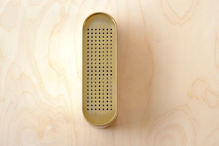 The 001 Stack Burner is a three tiered incense burner in polished brass. The top is a vent, the middle has space for up to three sticks to burn, and the bottom is extra storage. It is as posh as posh gets and we will include a box of our favorite incense. Designed by Populus Project in Canada.