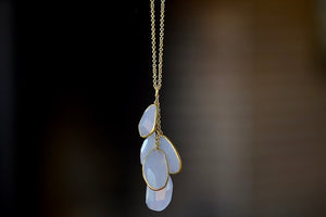 
            
                Load image into Gallery viewer, Colette Drill Cluster Five Stone Pendant Necklace in Chalcedony.
            
        