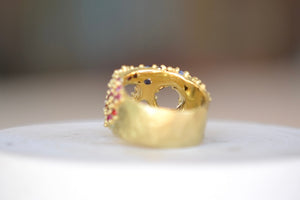Encrusted River Skull ring by Polly Wales from the back.