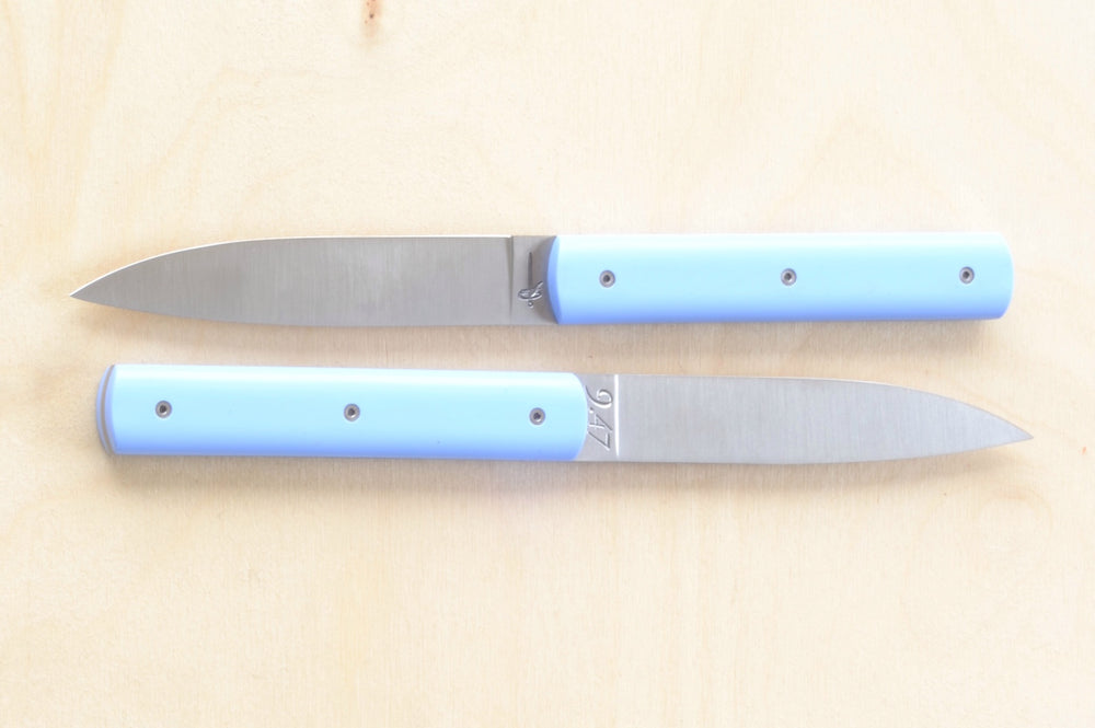 
            
                Load image into Gallery viewer, 9.47 Steak Knife by Perceval lavender blue OK
            
        