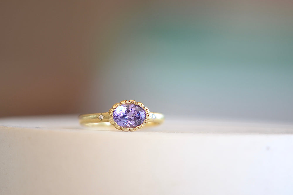 Purple Sapphire Blossom Ring