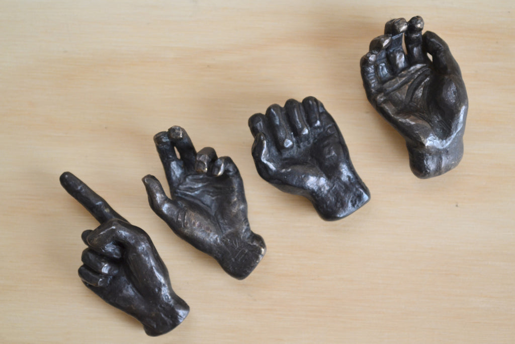 Bronze Objects Small "Hands" sculpture objects by Anne Ricketts.