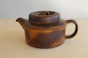 
            
                Load image into Gallery viewer, Vintage Arabia Finland &amp;quot;Ruska&amp;quot; Teapot is a vintage teapot in  brown matte glaze with lid and large infuser in excellent shape.  Designed for Arabia by Ulla Procopé in Finland. 
            
        