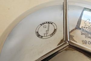 Detail of Bauhaus ashtray from Alessi.