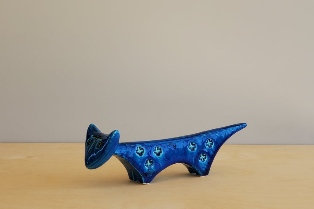Bitossi Rimini Blue Cat with Triangular Face