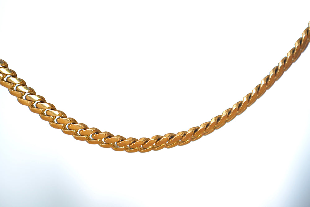 OK Chain Bar Cuban Chains 14k gold 20" rope chain in 3mm wide Handmade in Los Angeles