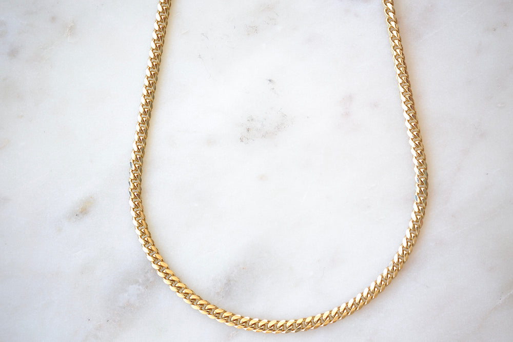 OK Chain Bar Cuban Chains 14k gold 20" rope chain in 3mm wide Handmade in Los Angeles