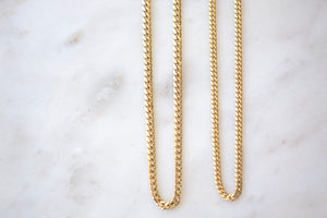 OK Chain Bar Cuban Chains 14k yellow gold 20" or 18"  in 4mm or 3mm wide Handmade in Los Angeles