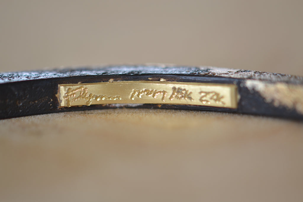 Pat Flynn Dust Nail Bracelet Blackened iron, 22k gold accents, 18k gold hinge