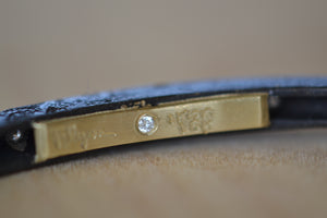 Pat Flynn Full Sprinkle nail bracelet Iron bangle bracelet on an 18k gold hinge with diamonds