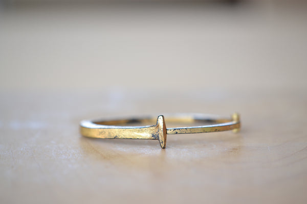 Pat Flynn Super Dust Superdust Nail Bracelet Forged Blackened iron 22k Gold Dust, 18k gold hinge