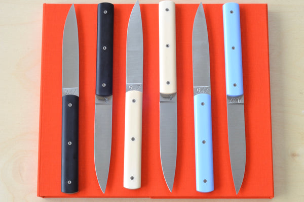 9.47 Steak Knife by Perceval black lavender blue bone OK