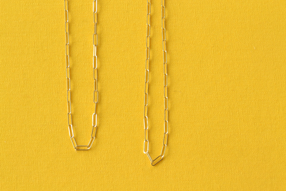 OK XS Paperclip Chains 20" and 24" 14k Yellow Gold