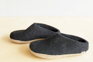 
            
                Load image into Gallery viewer, Alternate view of Glerups felt slippers from Denmark available in European sizes.
            
        