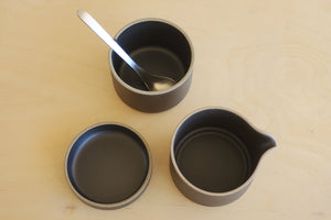 Hasami Porcelain Cream and Sugar Set  Matte Black