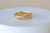 Striped Petal Print Band in 18k yellow gold with Canadian diamonds by Kaylin Hertel.