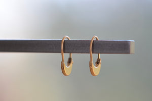 Marian Maurer Zoe Hoops Safety Pin Earrings 18k yellow recycled gold lightweight satin finish