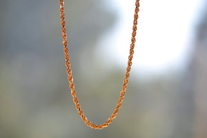 
            
                Load image into Gallery viewer, OK Chain Bar Rope Chains 14k gold 18&amp;quot; rope chain in 3mm wide Handmade in Los Angeles
            
        