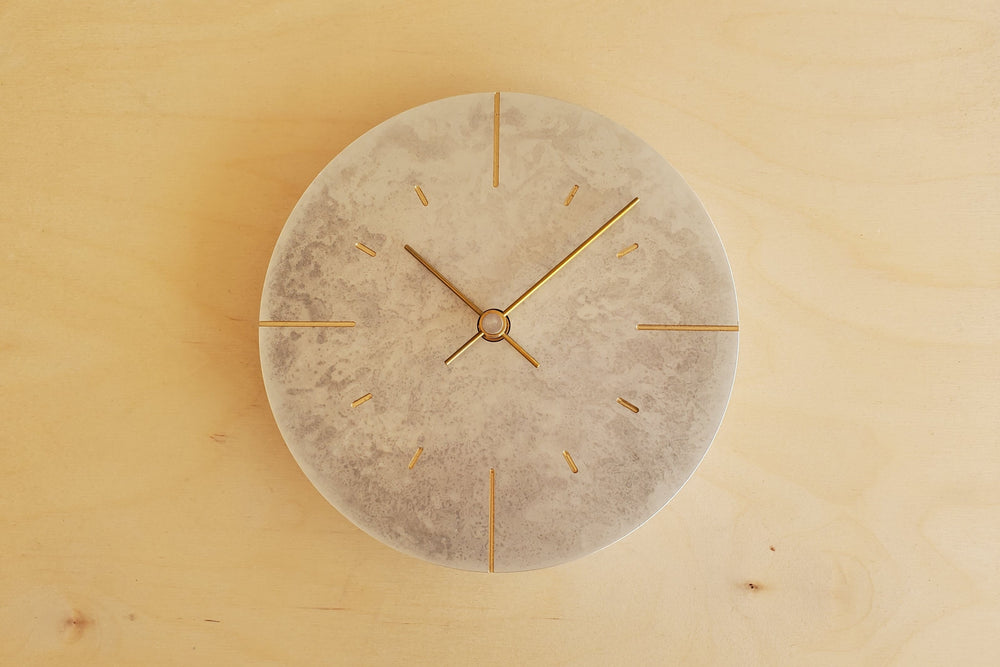 
            
                Load image into Gallery viewer, Japanese Cast Brass Clock &amp;quot;Orb&amp;quot; Silver Finish made in Toyama.
            
        